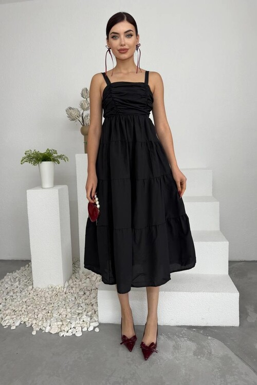 Harpster Göğsü Büzgülü Elbise