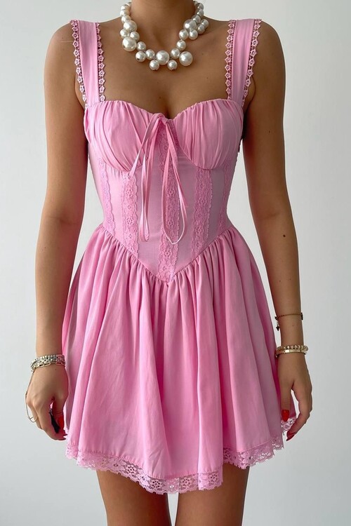 Lille Arkası Bağlamalı Elbise