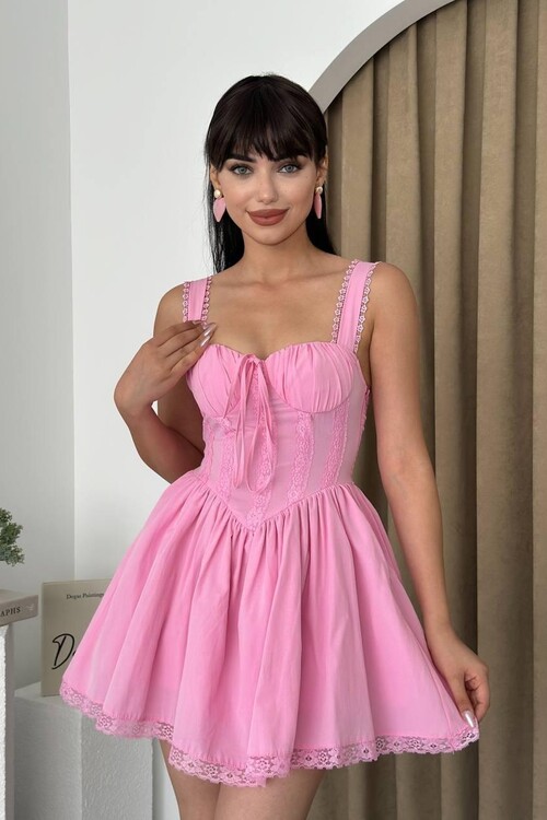 Lille Arkası Bağlamalı Elbise