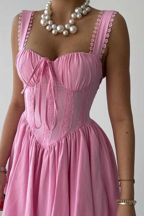 Lille Arkası Bağlamalı Elbise