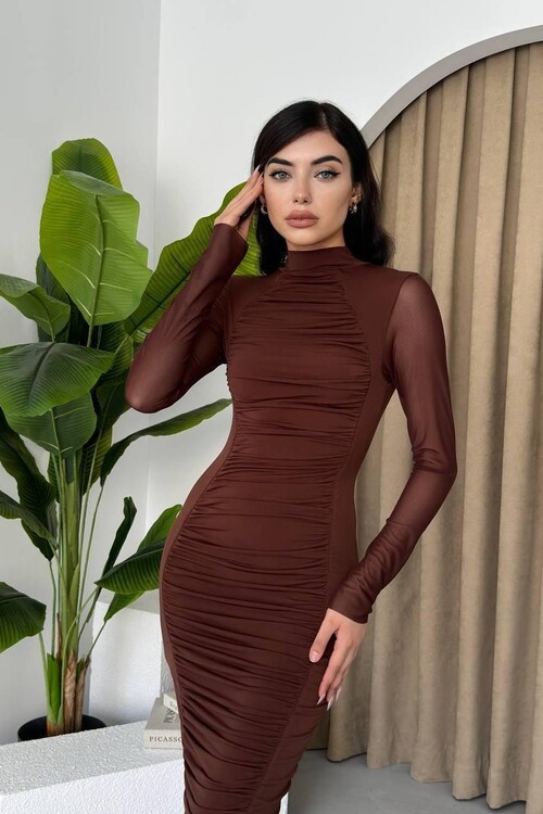 Lisburn Uzun Kollu Tül Elbise