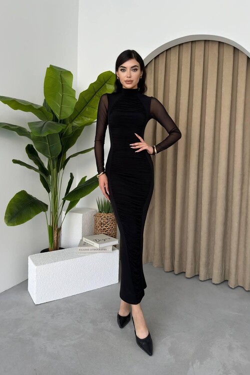 Lisburn Uzun Kollu Tül Elbise