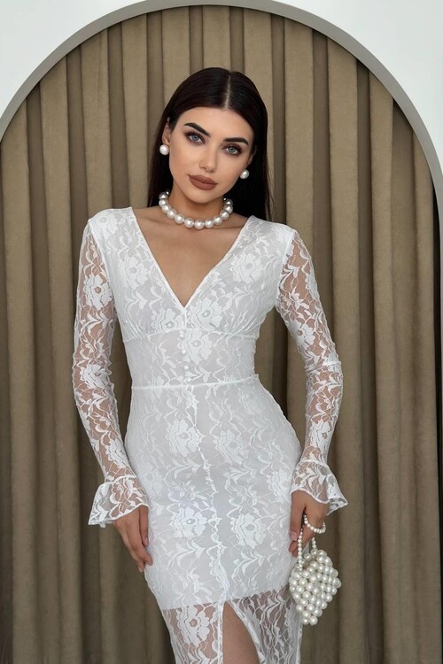 Lively Dantelli Midi Elbise