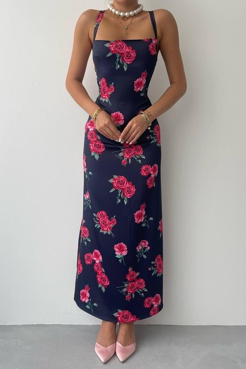 Masella Sırt Dekolteli İp Askılı Elbise