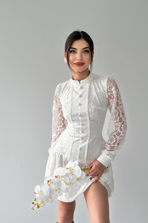 Messana Button Detailed Dress