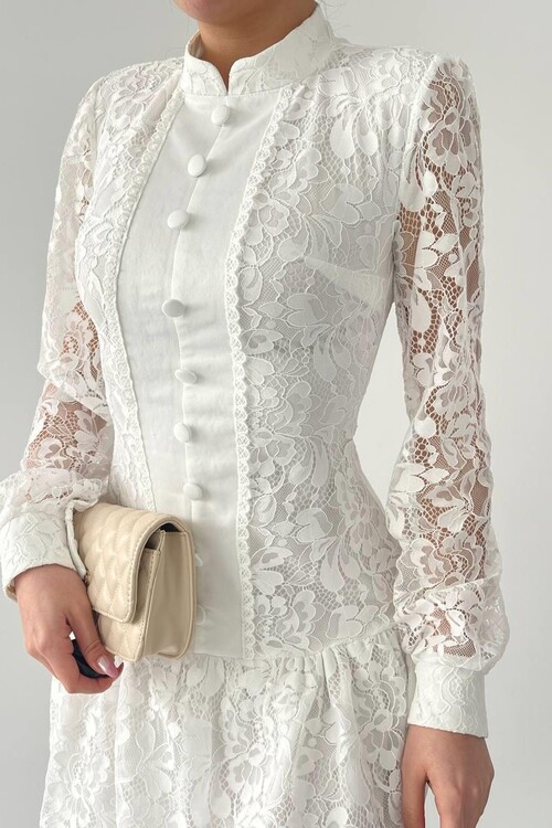 Messana Button Detailed Dress