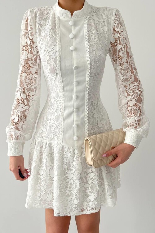 Messana Button Detailed Dress