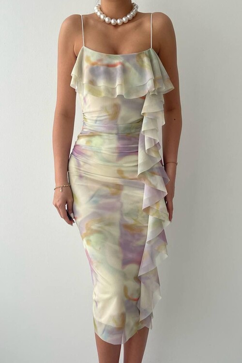 Minel İp Askılı Elbise