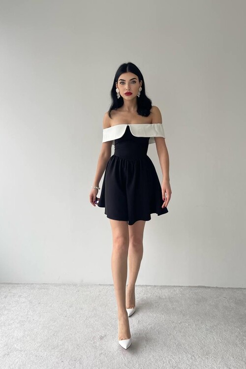 Nalia Beyaz Yakalı Elbise