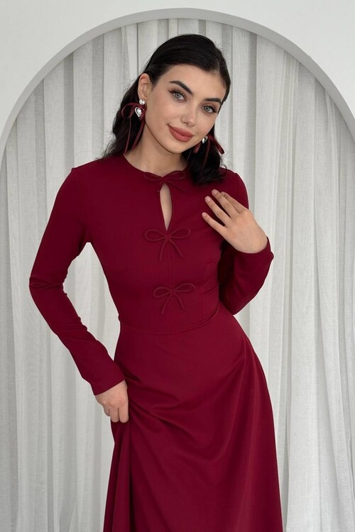 Ofse Fiyonk Detaylı Elbise