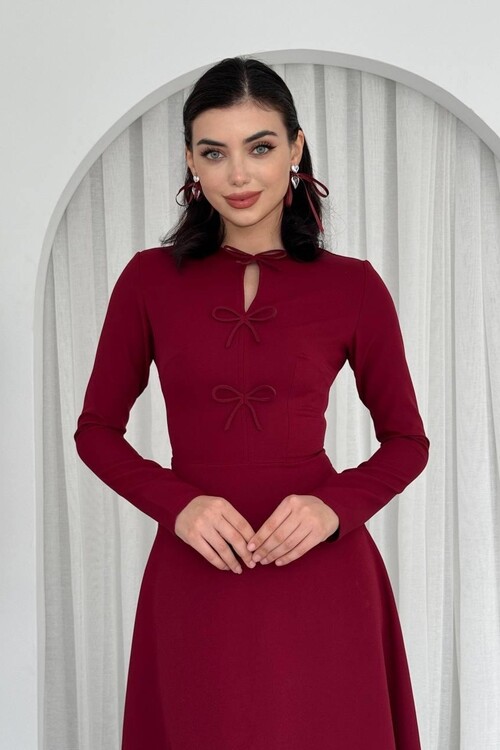 Ofse Fiyonk Detaylı Elbise