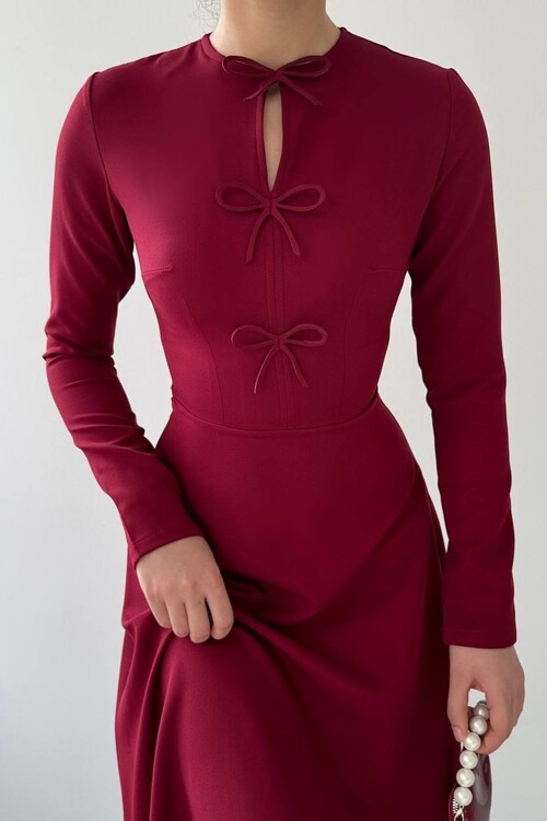 Ofse Fiyonk Detaylı Elbise