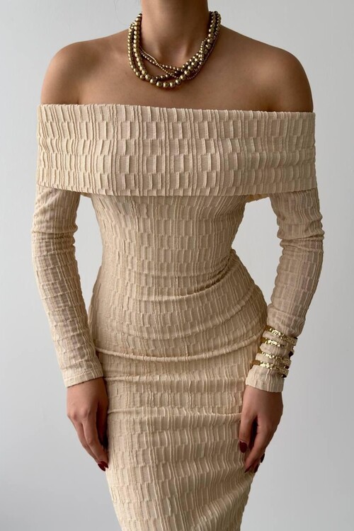 Ovieda Madonna Yaka Elbise