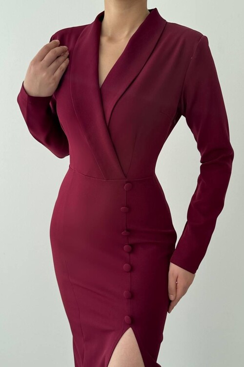 Pera Düğmeli Elbise