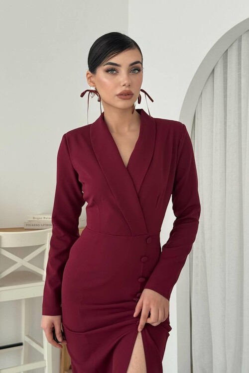 Pera Düğmeli Elbise