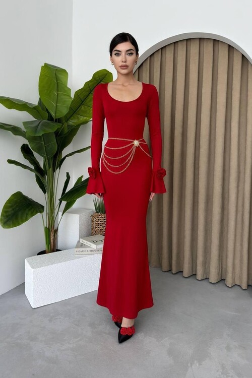 Perth Gül Detay Elbise