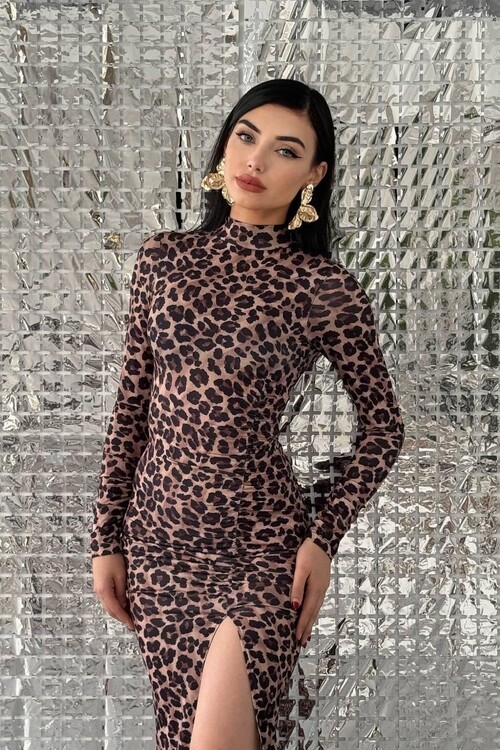 Petrovo Yırtmaç Detaylı Elbise