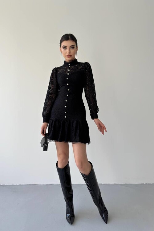 Petrus Düğme Detaylı Elbise