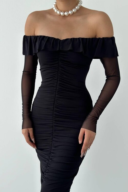 Polack Yırtmaçlı Elbise