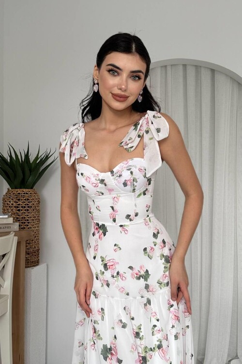 Poses Omuz Bağlamalı Elbise