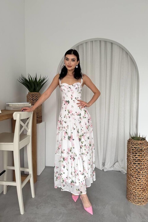 Poses Omuz Bağlamalı Elbise