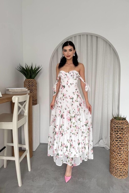 Poses Omuz Bağlamalı Elbise