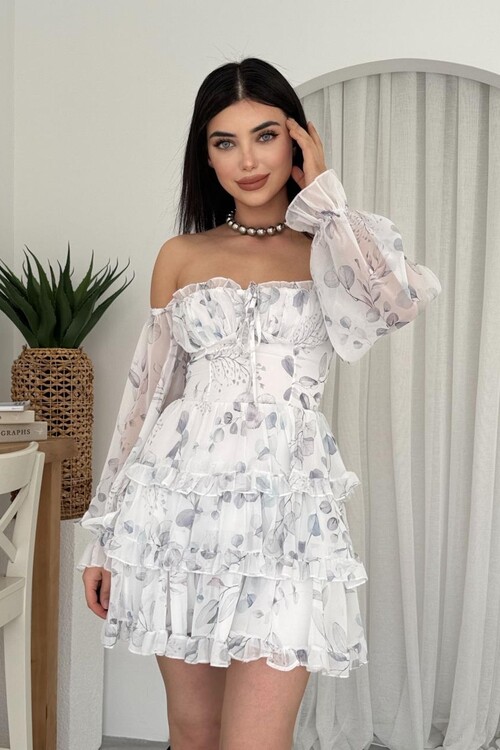 Purs Straplez Elbise