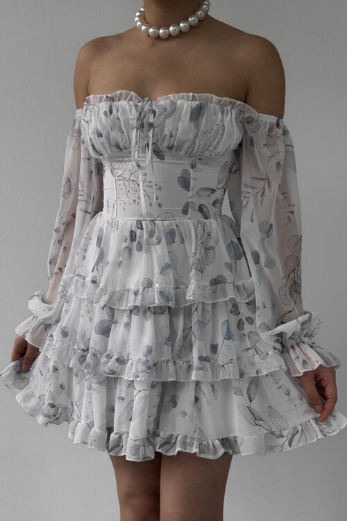 Purs Straplez Elbise