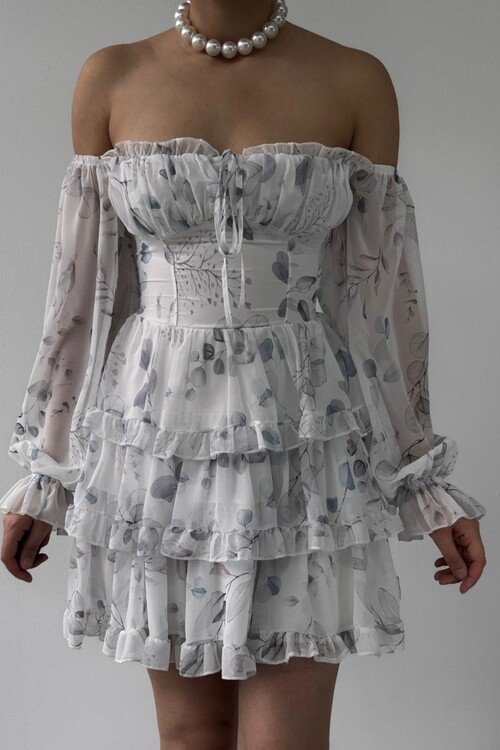 Purs Straplez Elbise