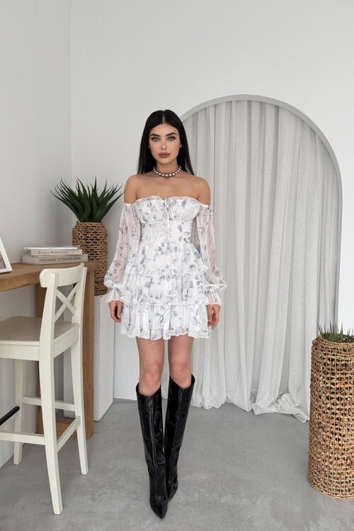 Purs Straplez Elbise