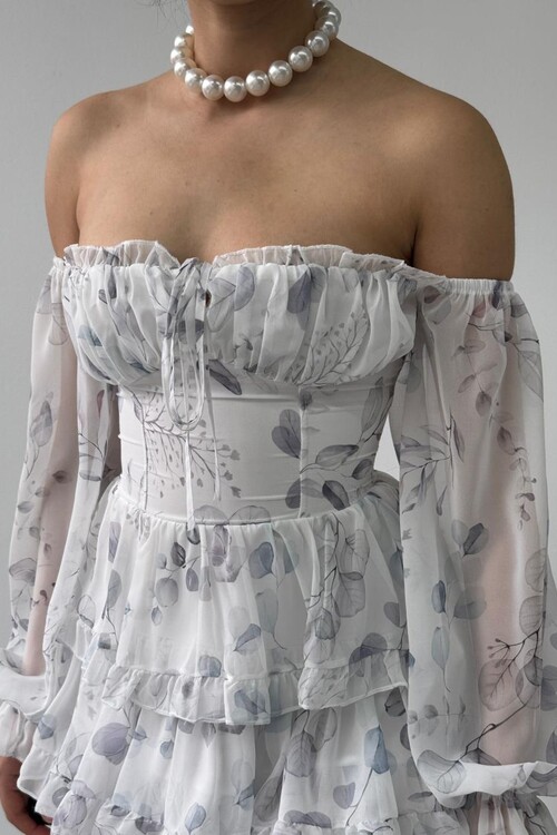 Purs Straplez Elbise