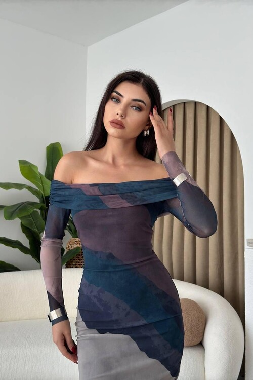 Sevilla Madonna Collar Tulle Dress