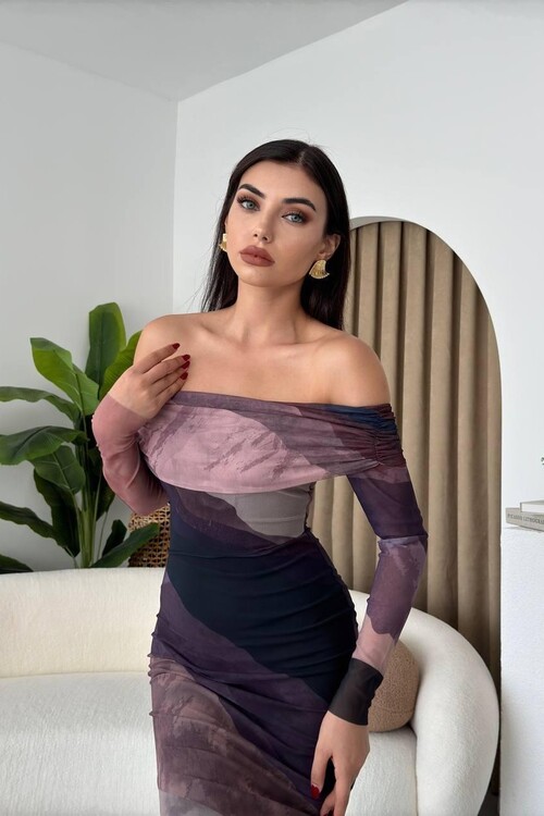 Sevilla Madonna Collar Tulle Dress
