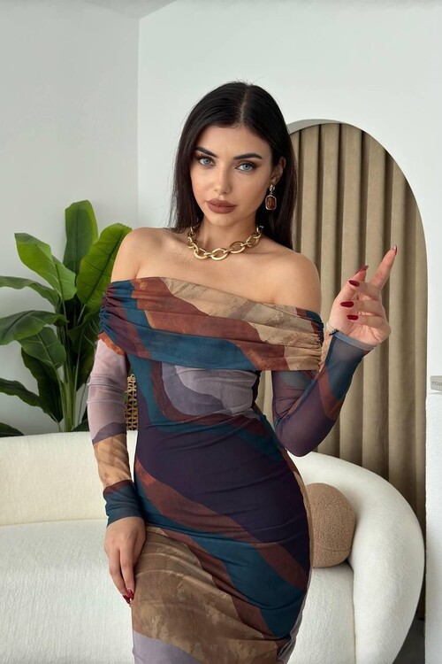 Sevilla Madonna Collar Tulle Dress