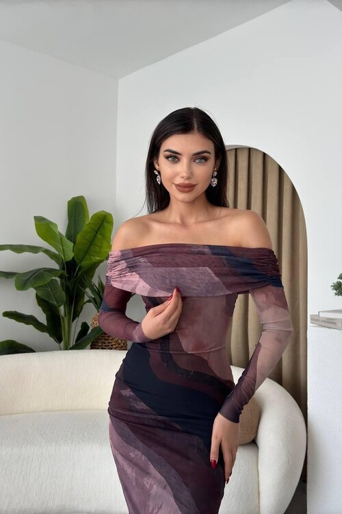 Sevilla Madonna Collar Tulle Dress