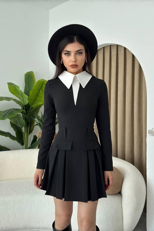 Sisam Cep Detay Mini Elbise