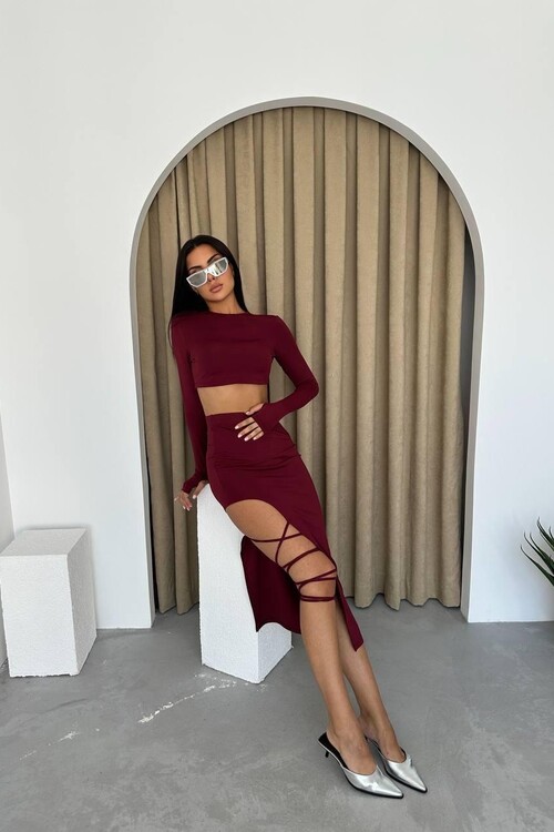 The Hate Detaylı Yırtmaçlı Elbise