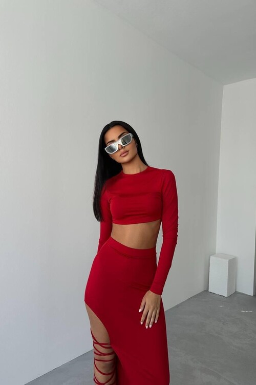 The Hate Detailed Slit Dress