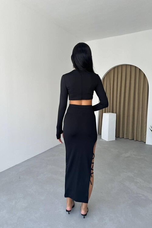 The Hate Detaylı Yırtmaçlı Elbise