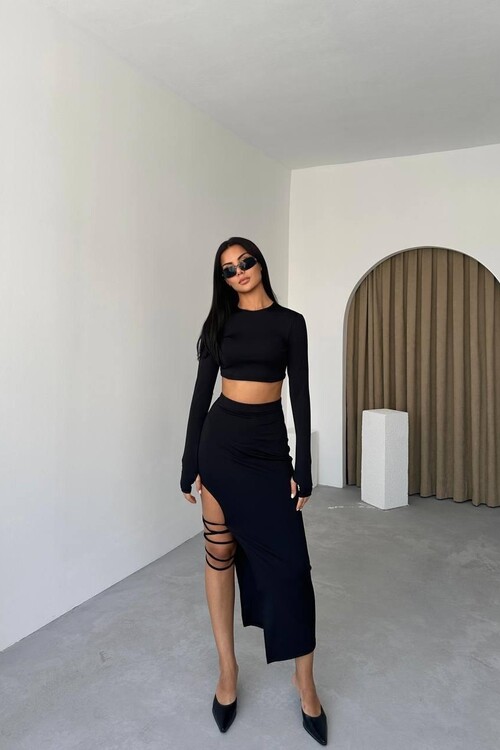 The Hate Detaylı Yırtmaçlı Elbise