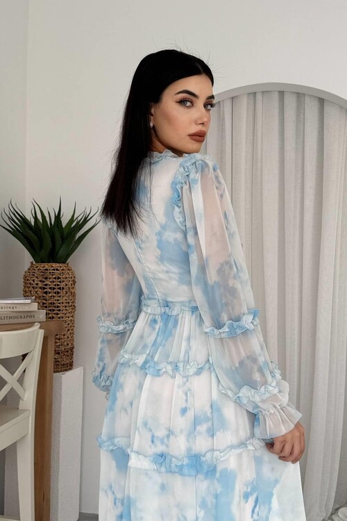 Tupe Fırfırlı Elbise