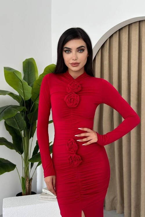 Wells Gül Detay Elbise