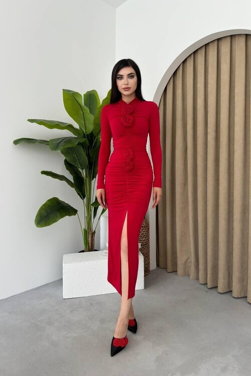 Wells Gül Detay Elbise