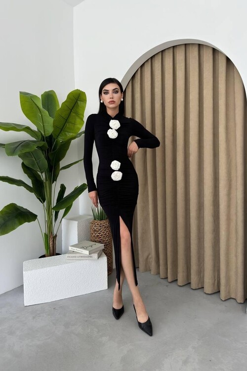 Wells Gül Detay Elbise