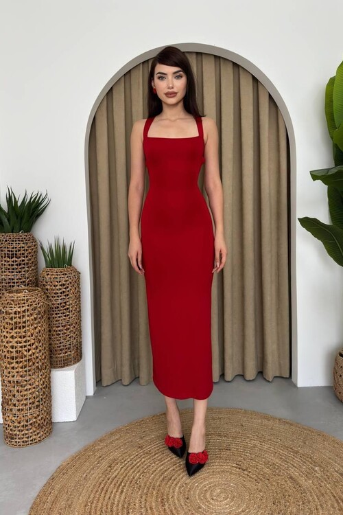 Wense Sırt Dekolteli Elbise