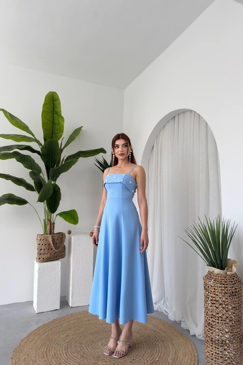 Acco Taş Detaylı Elbise