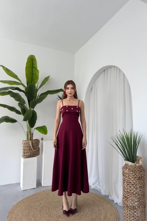 Acco Taş Detaylı Elbise