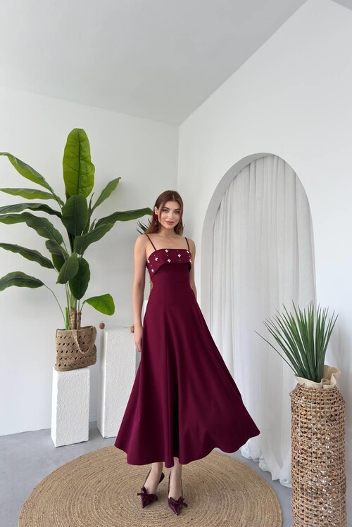 Acco Taş Detaylı Elbise