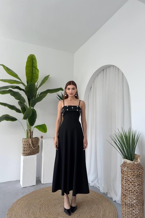 Acco Taş Detaylı Elbise