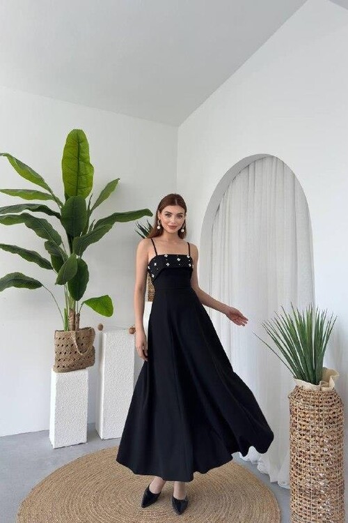 Acco Taş Detaylı Elbise